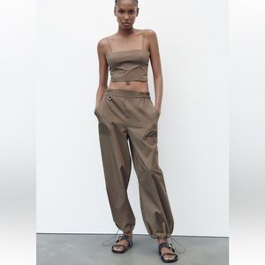 Zara crop top and drawstring pants set